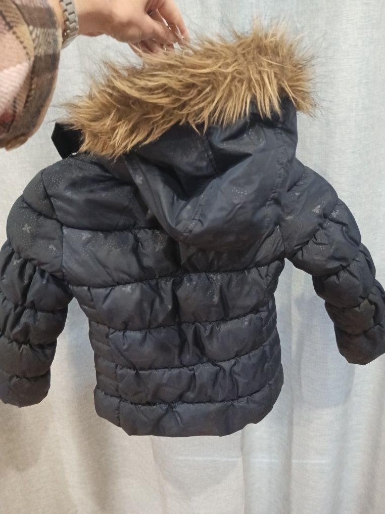 Kurtka puchowa jesień zima 116 cm granatowa chłopiec dziewczynka