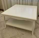 Drewniany biały stolik do salony 80 cm x 80 cm x 47 cm prowansalski