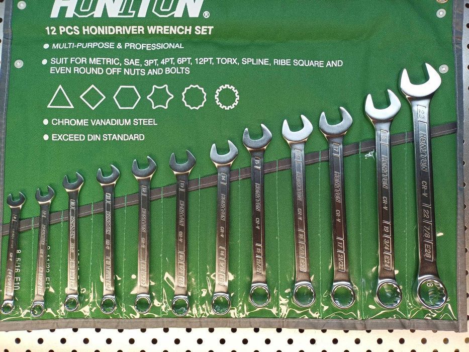 Klucze płasko-oczkowe 8-22mm 12el CrV Klucze torx klucze calowe klucze