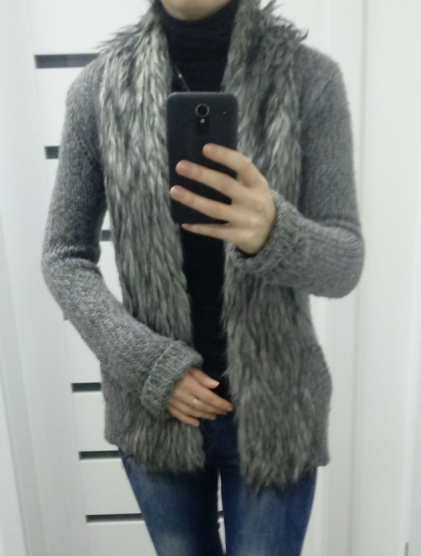 Super Sweter z Futerkiem / Grey / rozmiar S