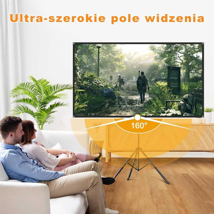 Nowy ekran projekcyjny ze stojakiem / projektor/ 80' / 16:9 HD !A2338!