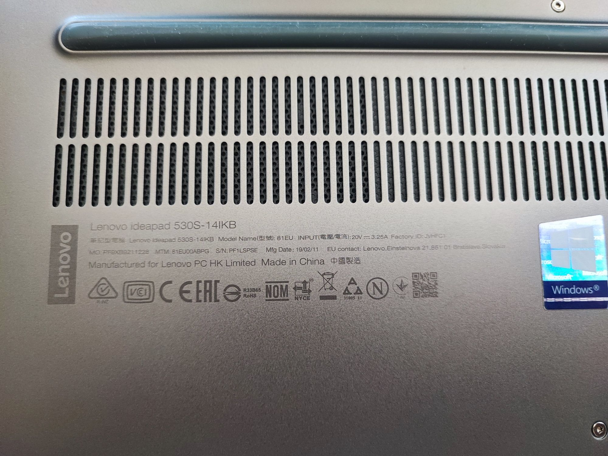 Portátil Lenovo ideapad 530s-14ikb