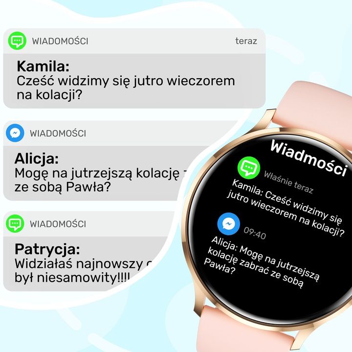Smartwatch Zegarek Damski Menu Polskie Sport Puls Rozmowy Smart Watch