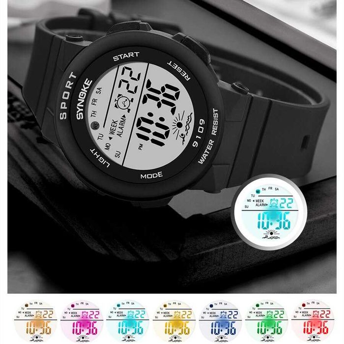 Damski elektroniczny zegarek Synoke cyfrowy sportowy wodoodporny WR50