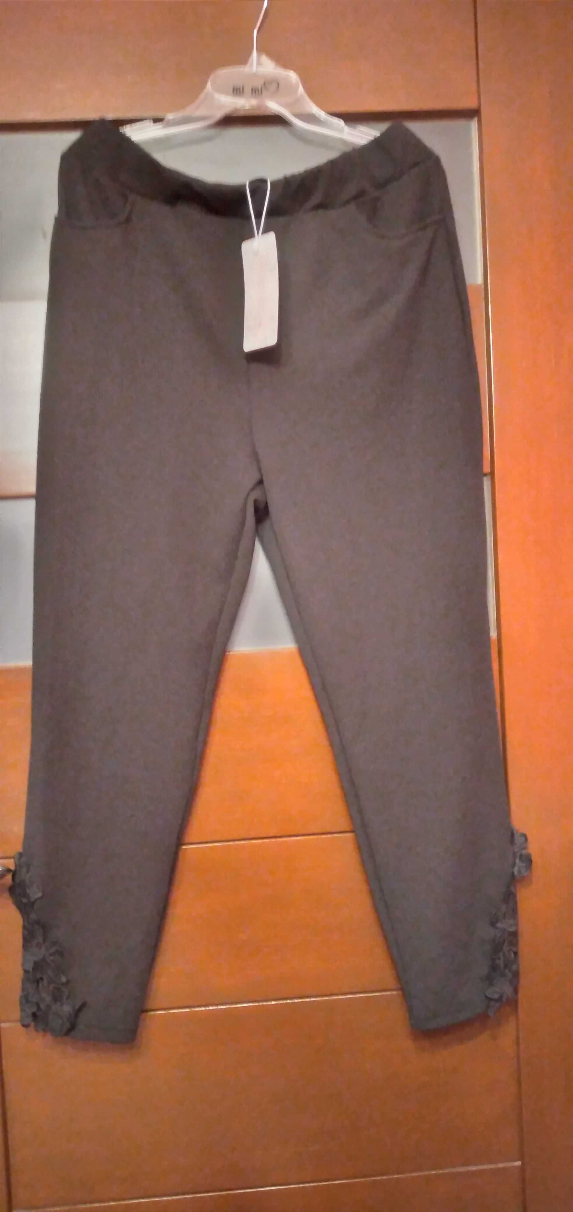 Spodnie Emery Rose  czarne legginsy eleganckie XL Shein haft
