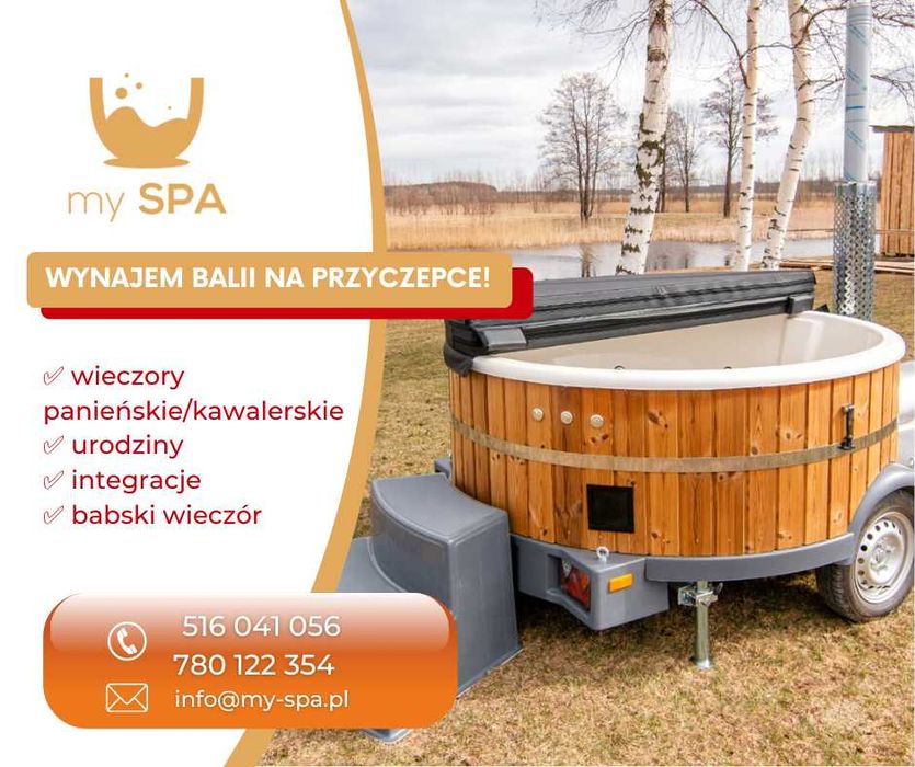 Wynajem Mobilne Jacuzzi, Balia, Dostawa Gratis!