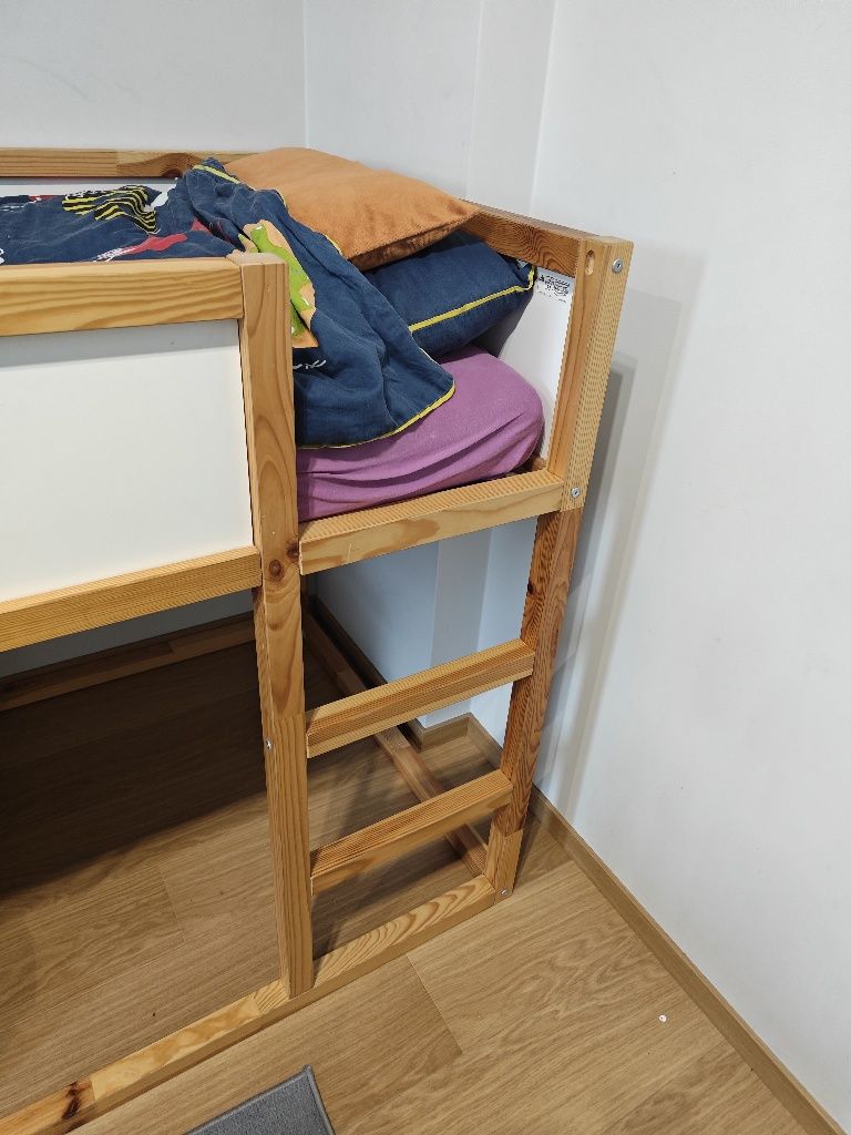 Łóżko piętrowe IKEA KURA + materac. Stan idelany