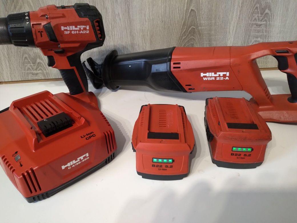 Zestaw COMBO Hilti Piła szablasta i wkretarka udarowa 2x 5.2ah