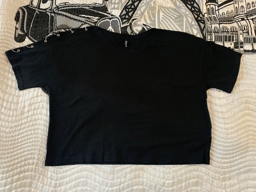 Sinsay t-shirt oversize czarna bluzka NOWA r. S