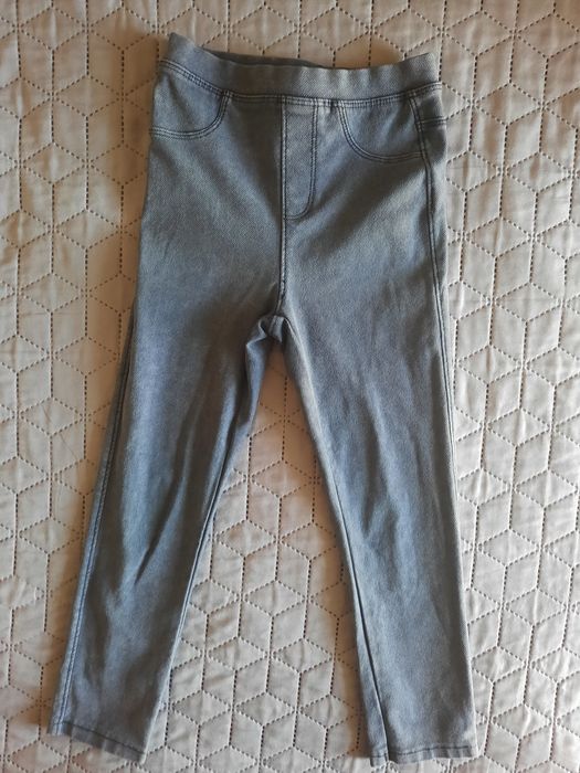 Spodnie jegginsy szare Zara 110 cm