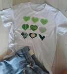 Super tshirt koszulka serca L/XL nowy