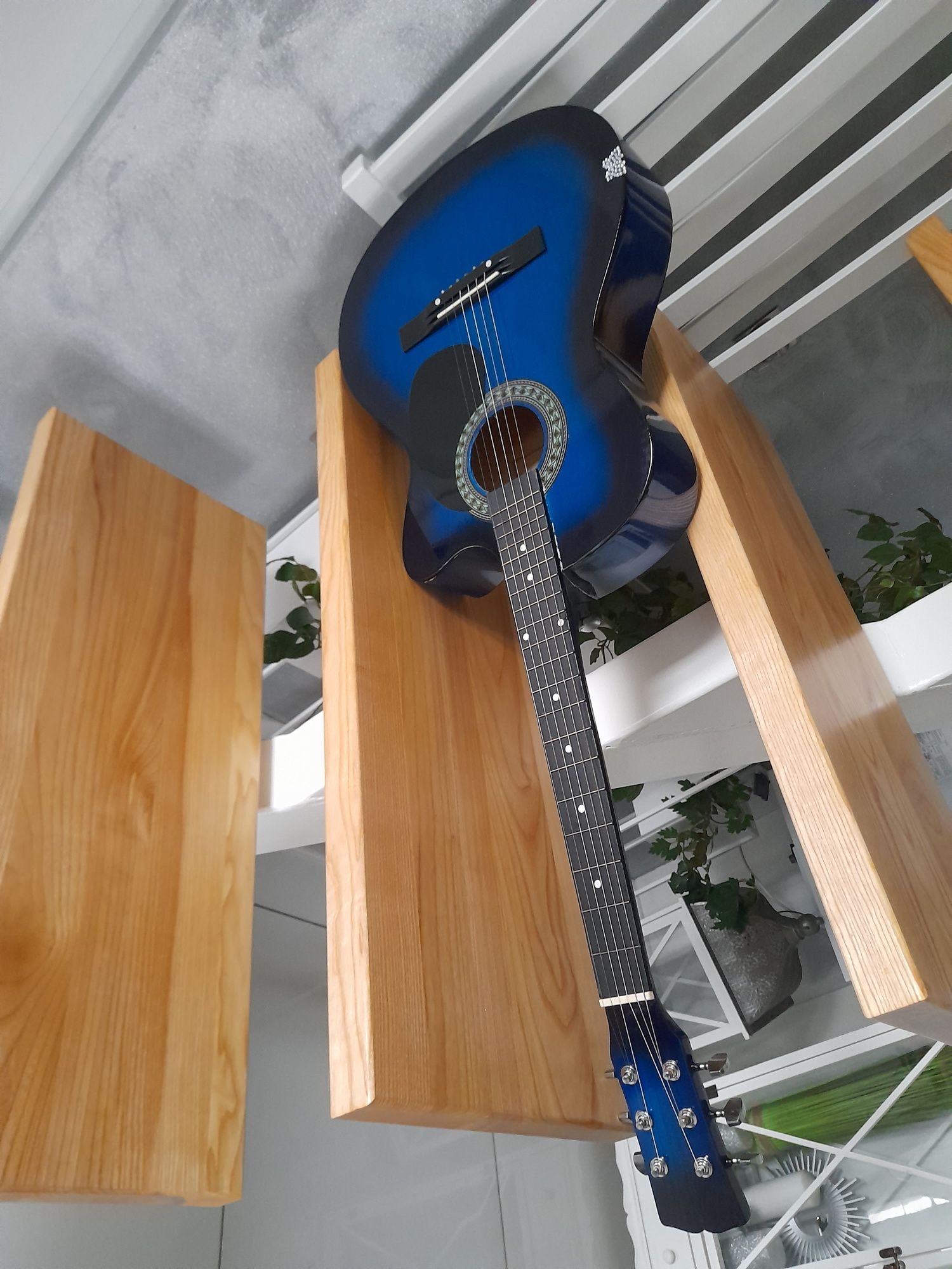 Gitara akustyczna Castelo G3 rozmiar 4/4 niebieski połysk PRZEPIĘKNA