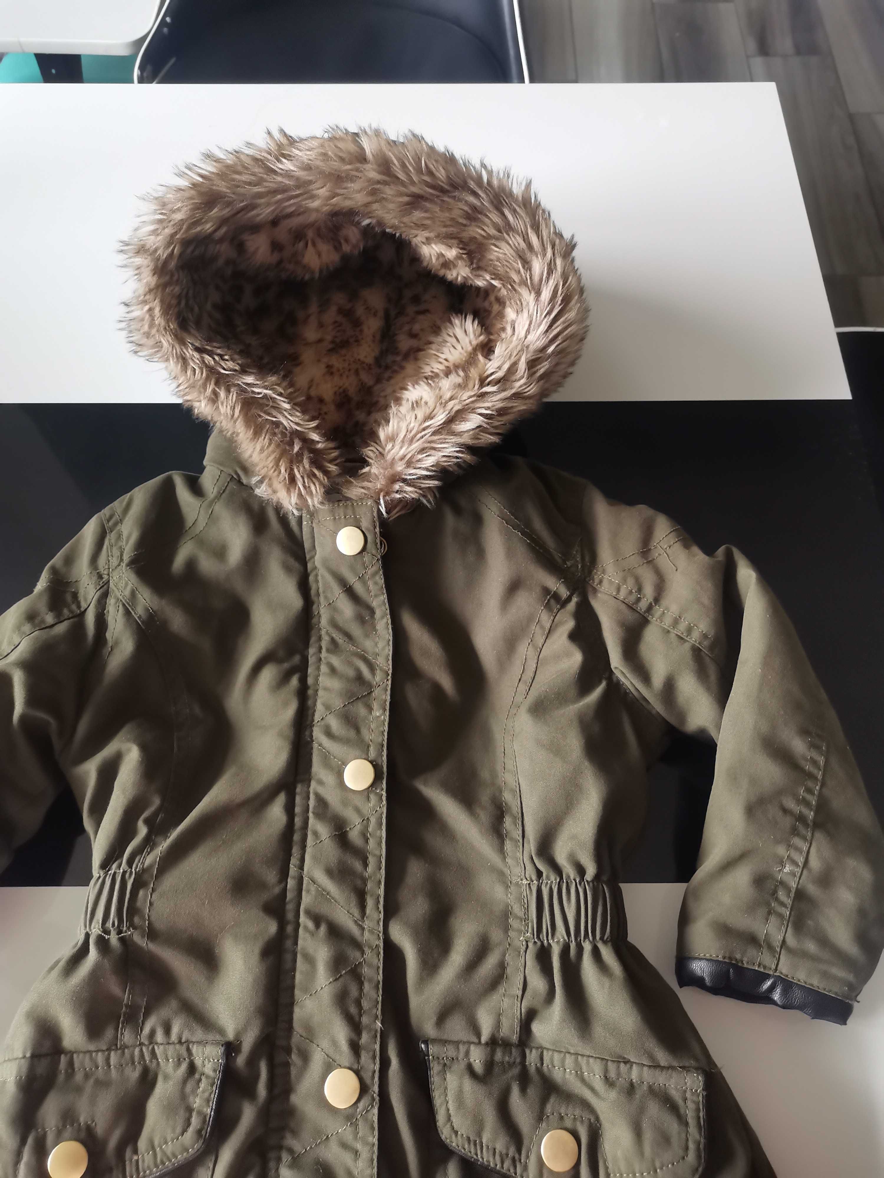 kurtka zimowa / parka khaki rozm 92/98