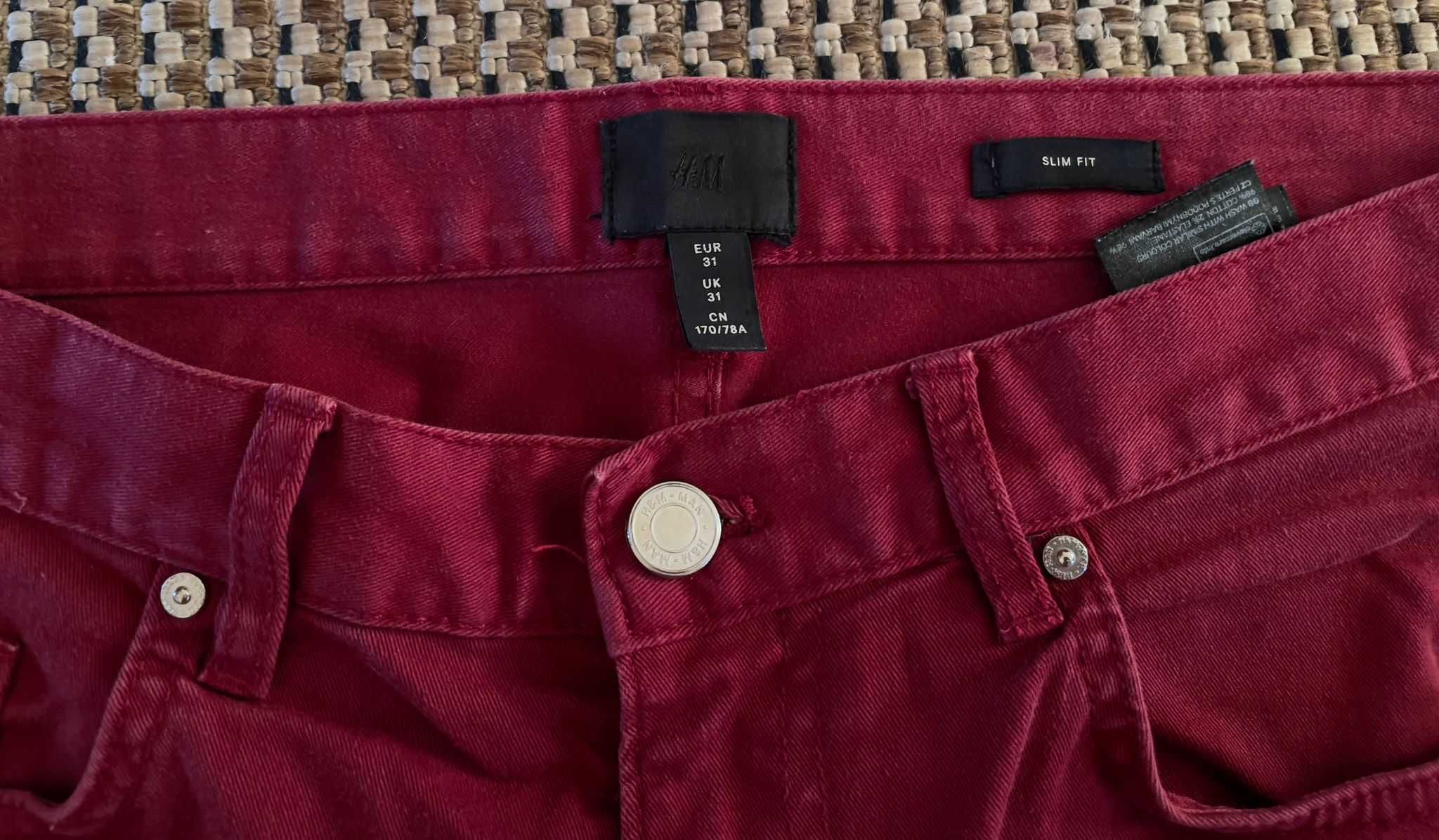 Spodnie męskie krótkie H&M - bordowe.