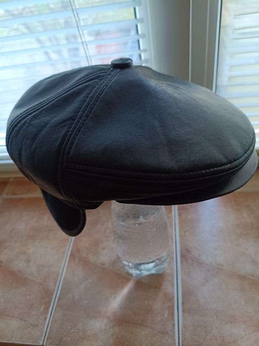 Кепка кожаная мужская