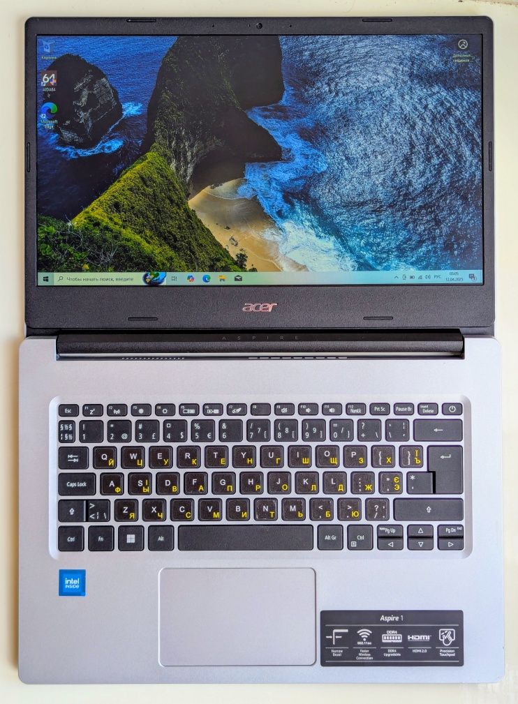 Тонкий ноутбук Acer Aspire 1 A114-33 Intel N4500 4-16Gb 64-512 SSD m2