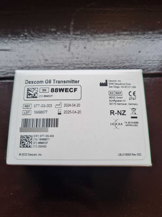 DexCom G-6 ZESTAW- Nowy sensor+ transmitter - 03.2026