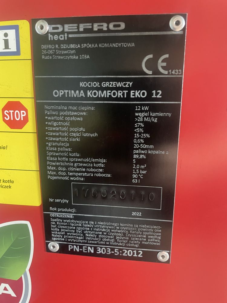 Piec kocioł c.o 1.2 Defro