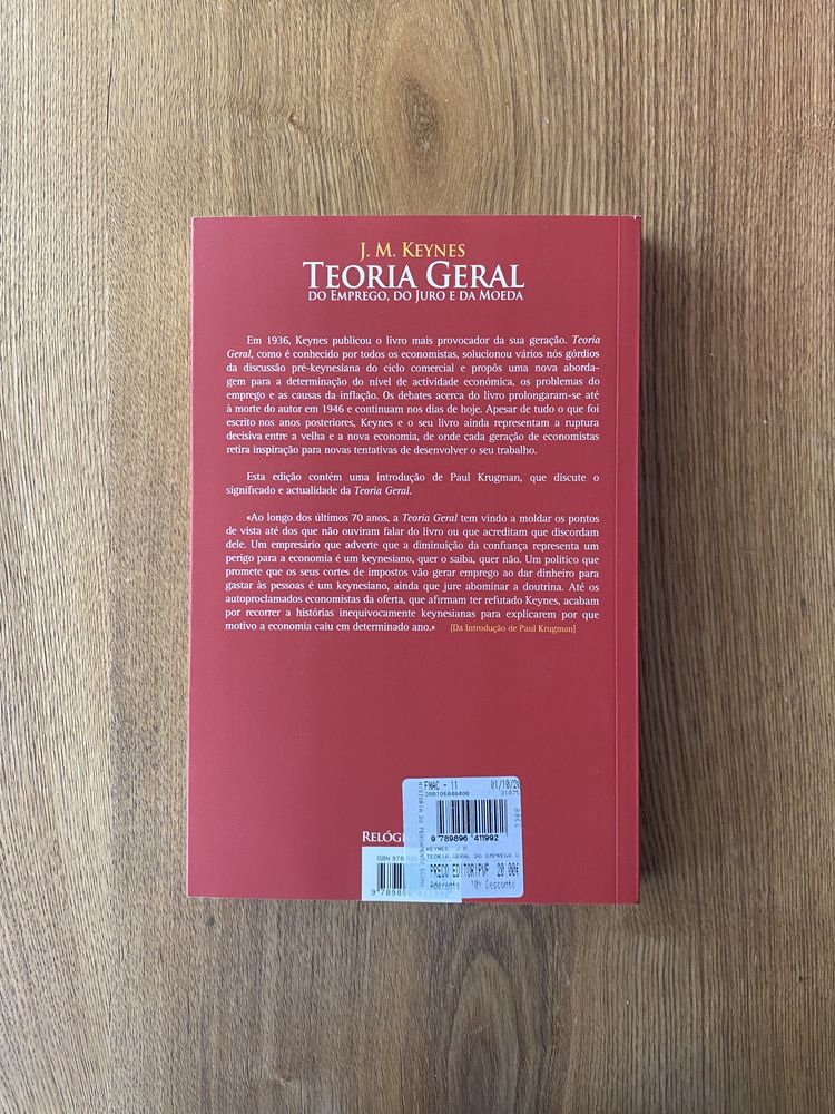 Livro Teoria Geral do Emprego, do Juro e da Moeda - JM Keynes