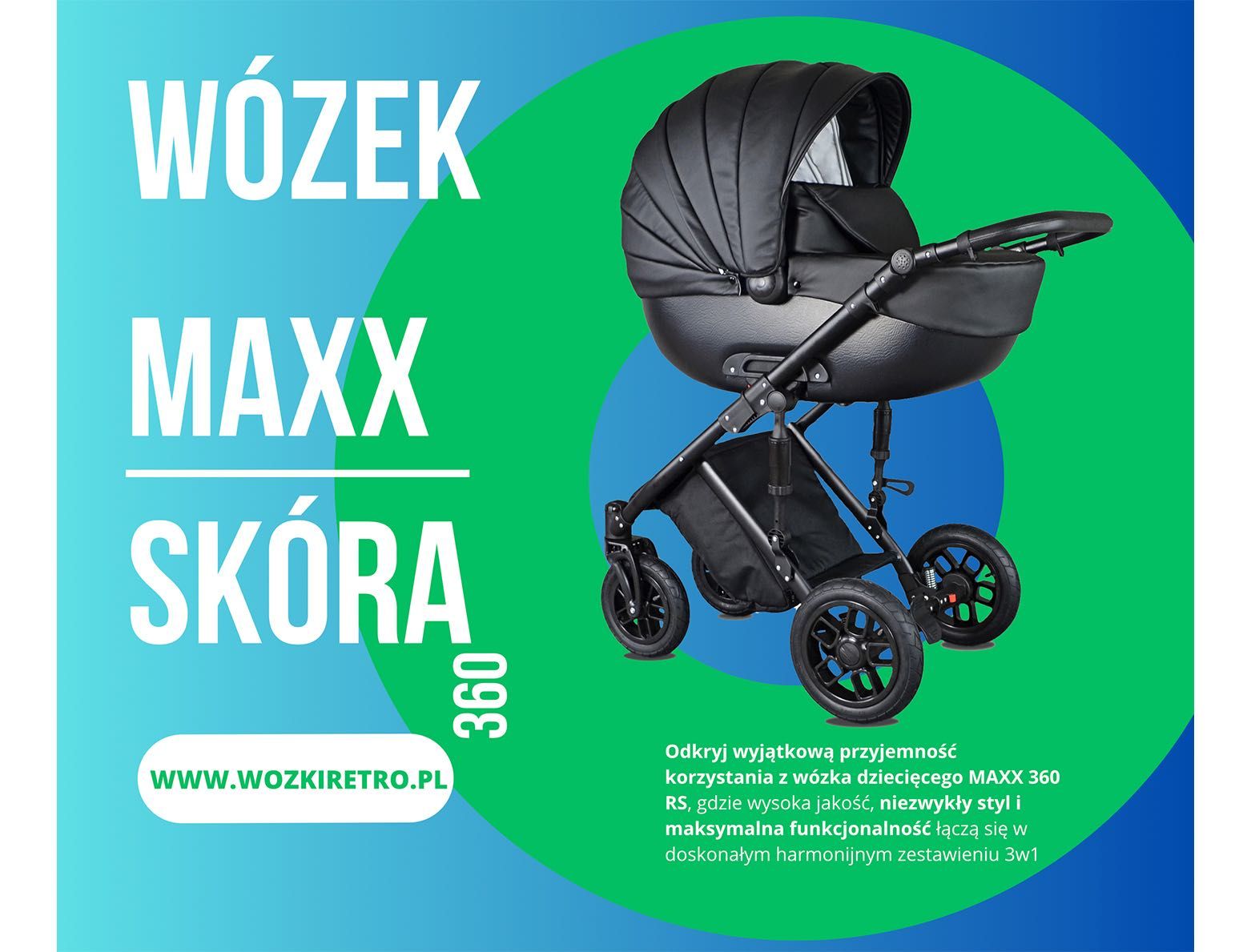 Wózek Dziecięcy Maxx RS 3w1 Wielofunkcyjny Głęboki INDYWIDUALNY