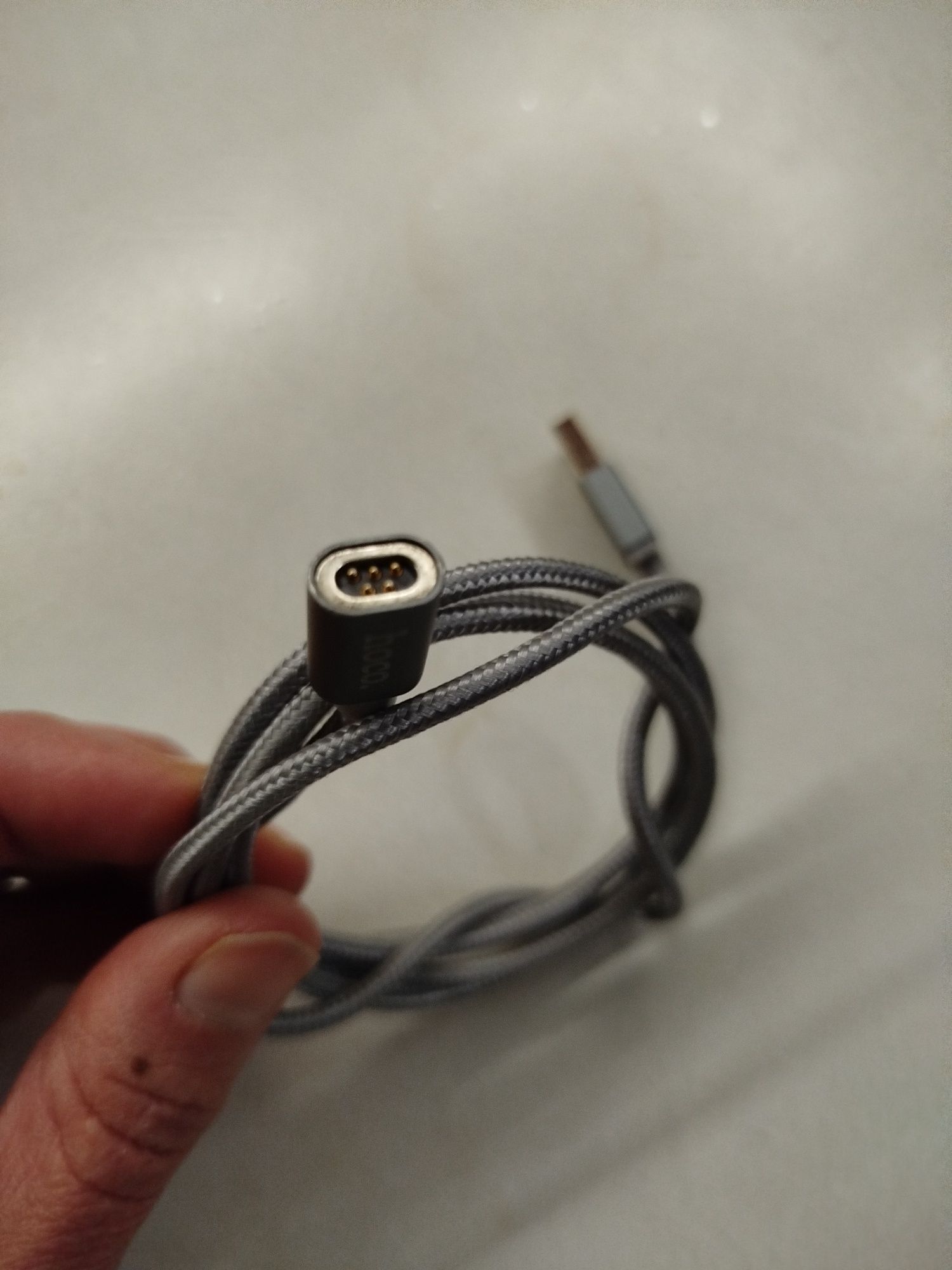 Кабель магнитный Hoco U40A Magnetic adsorption Micro-USB, серый