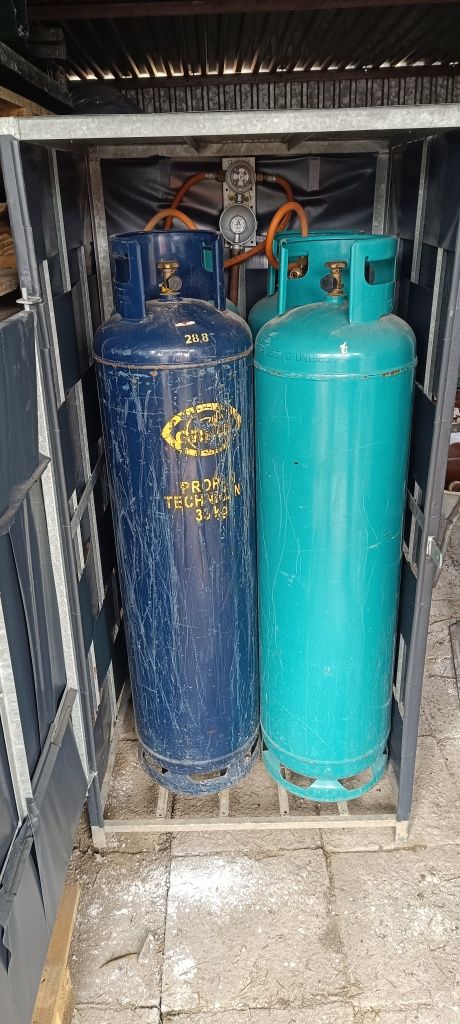 Ogrzewanie gazowe LPG 4 butle 33 kg kontener kosz