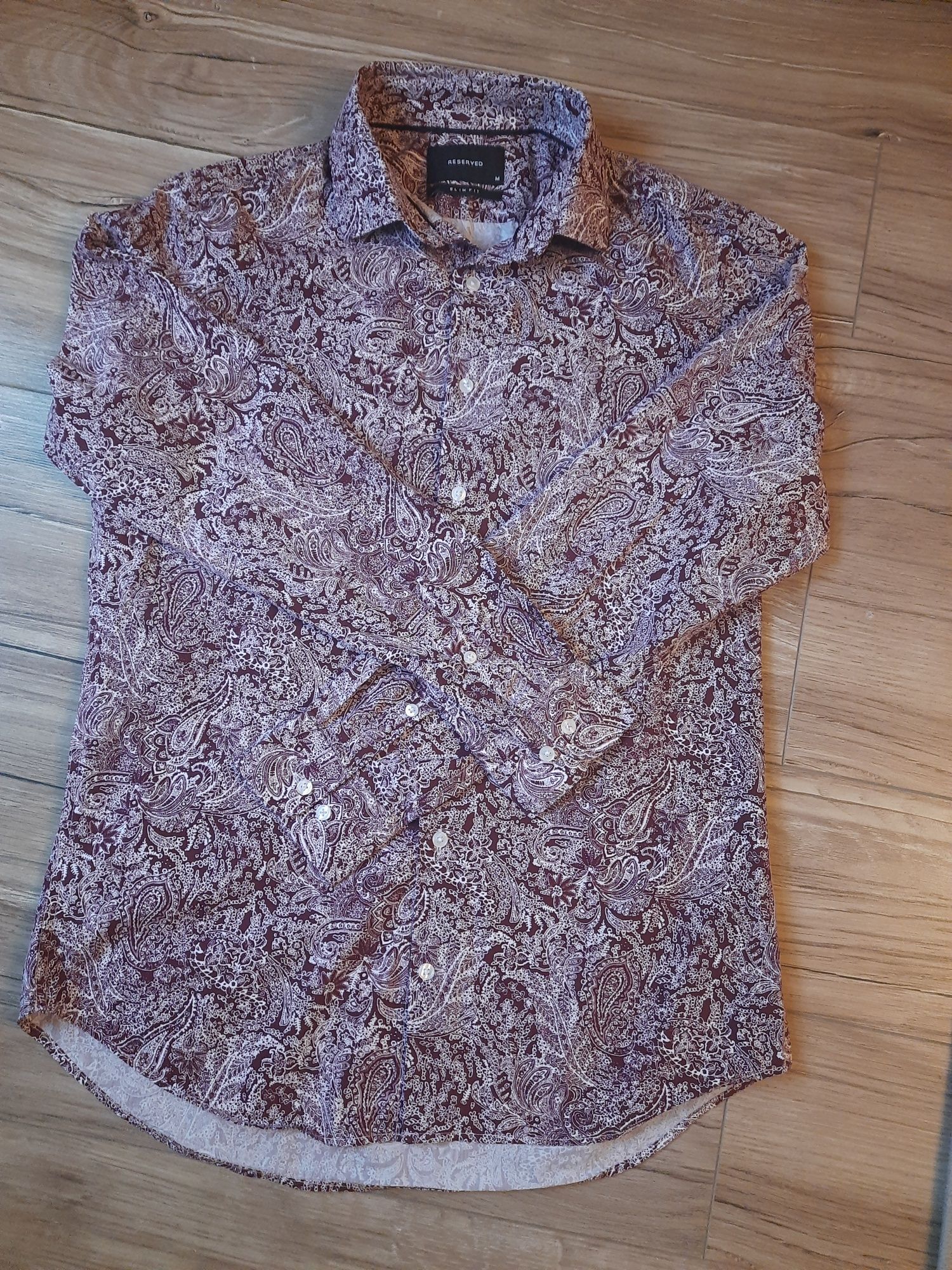 męska koszula, Reserved, r. M, Slim Fit, bordo