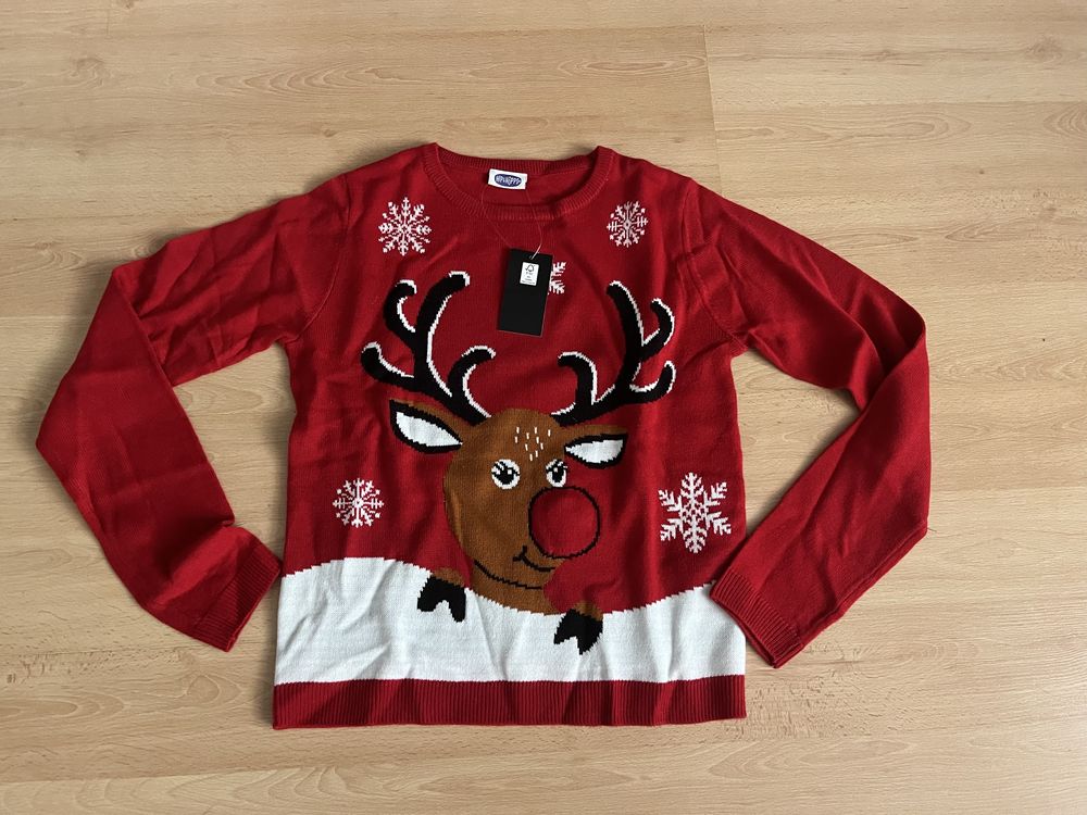 Świątezny sweter z reniferem 146/152