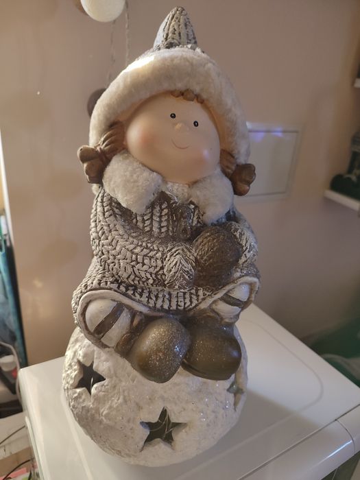 Duża figurka lampion 46 cm + lampki druciki.