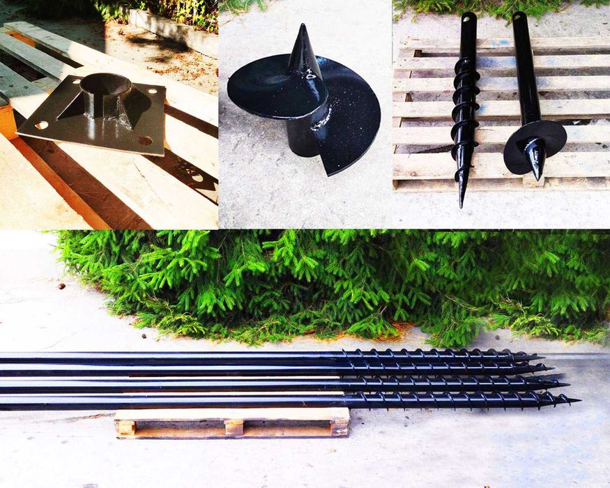 Геошуруп, палі гвинтові, наконечники, фундамент, монтаж