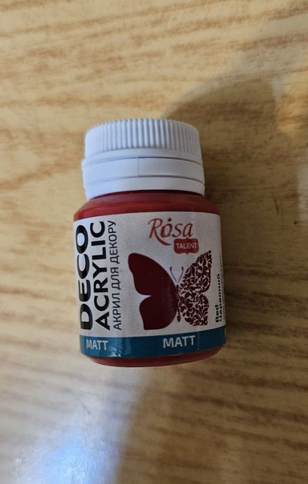 фарба для декору червоного кольору від бренду ROSA Talent,20 мл