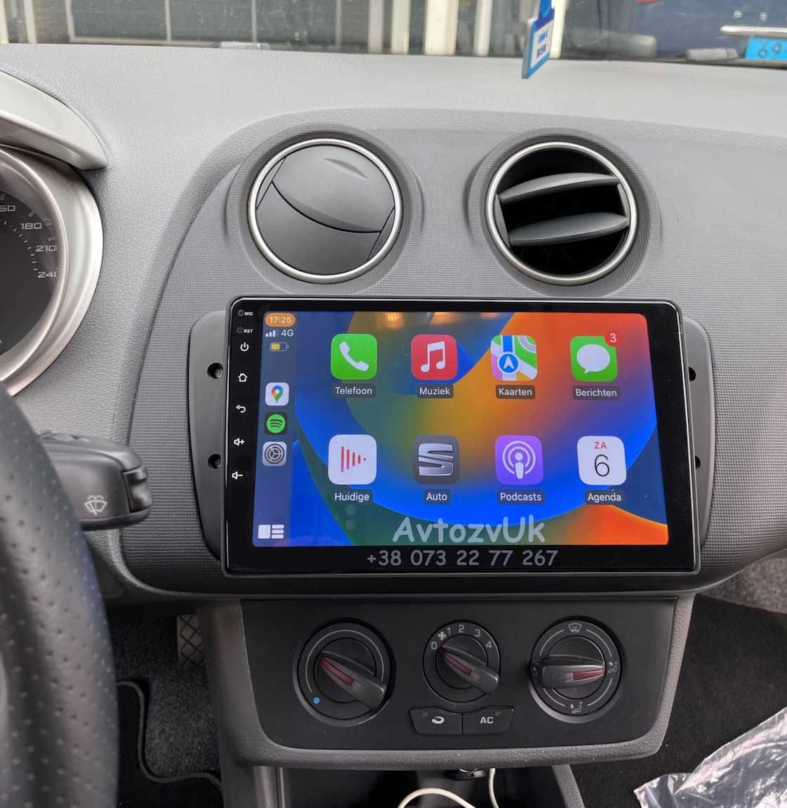 Магнитола IBIZA Seat 2 din дин GPS USB TV DVD ИБИЦА CarPlay Android 14