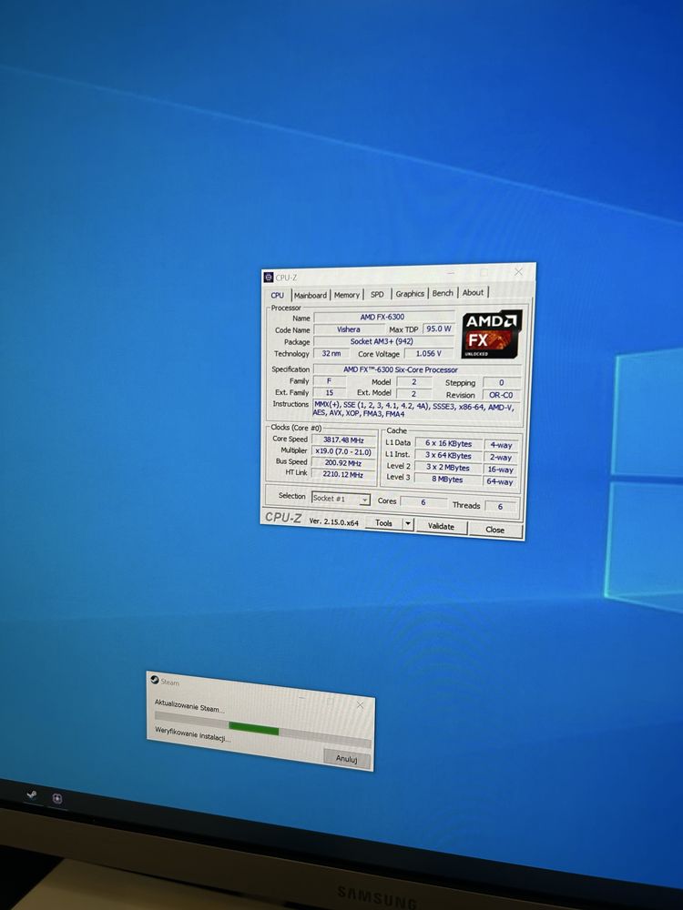 Komputer do gier AMD x6, GeForce GTX 1060 + monitor