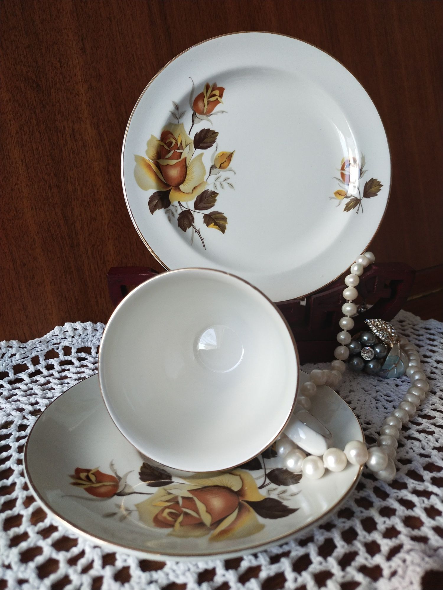 Old Foley Piekna Angielska Porcelana Róża Filiżanka Vintage Antyki