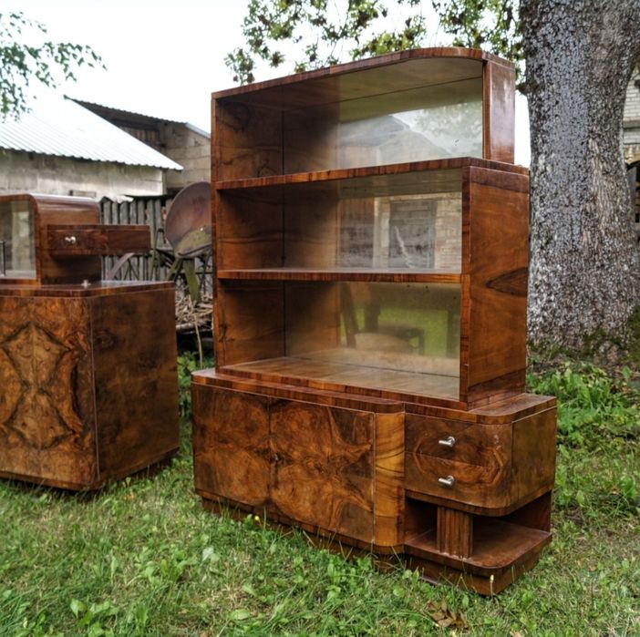 Art Deco Olbrzymia Jadalnia Bufet Stół Witryna Krzesła