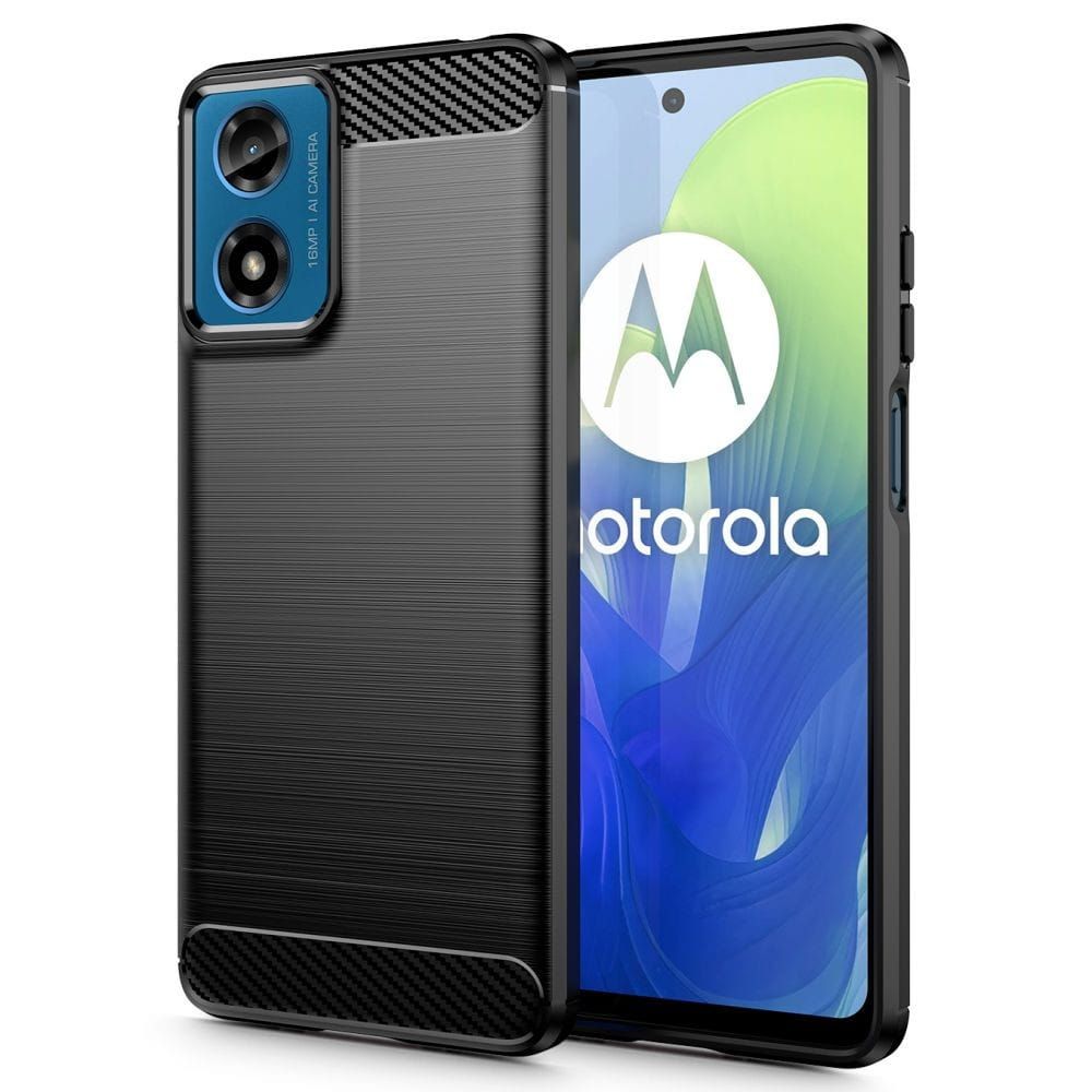 tech-protect tpucarbon motorola moto g24 / g24 power / g04 black