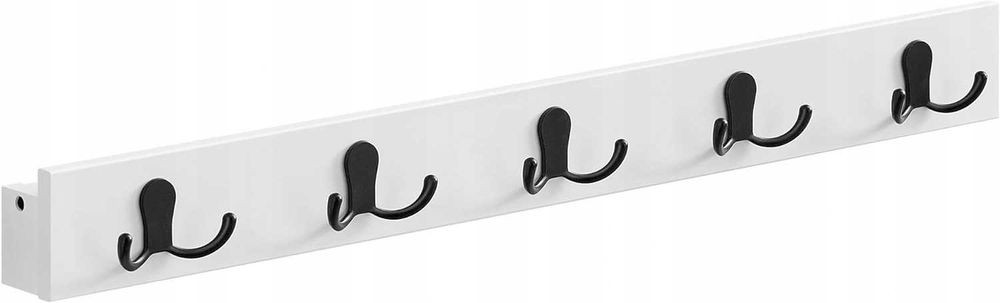 LCR005W01 SONGMICS Wieszaki ścienne, wieszaki z półką, 5 metalowych