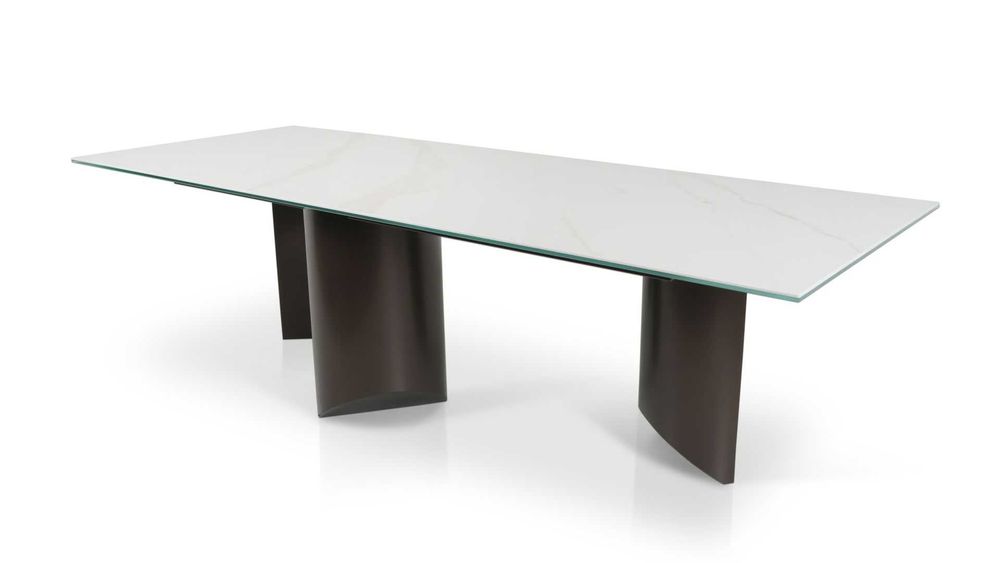 Stół ARENA blat ze spieku kwarcowego, podstawa brąz 280 cm x 110 cm