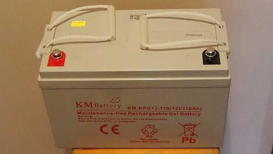 Akumulator żelowy "KM Battery" 110 Ah/12V - nieużywany, super cena!