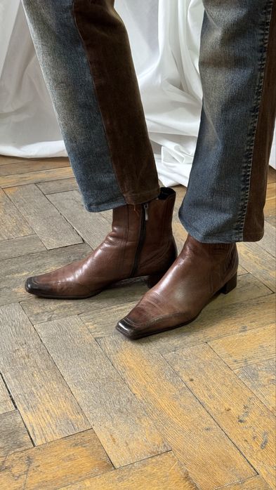 Козаки туфлі з прямим носком