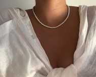 Naszyjnik perełki choker łańcuszek złoty regulowany