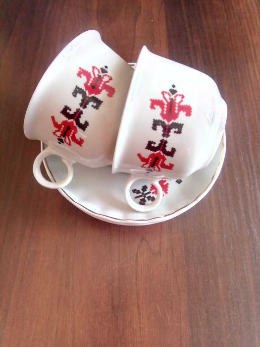 Сервиз/Набор 6 кофейных чашек з блюдцем,Коростенский фарфор.