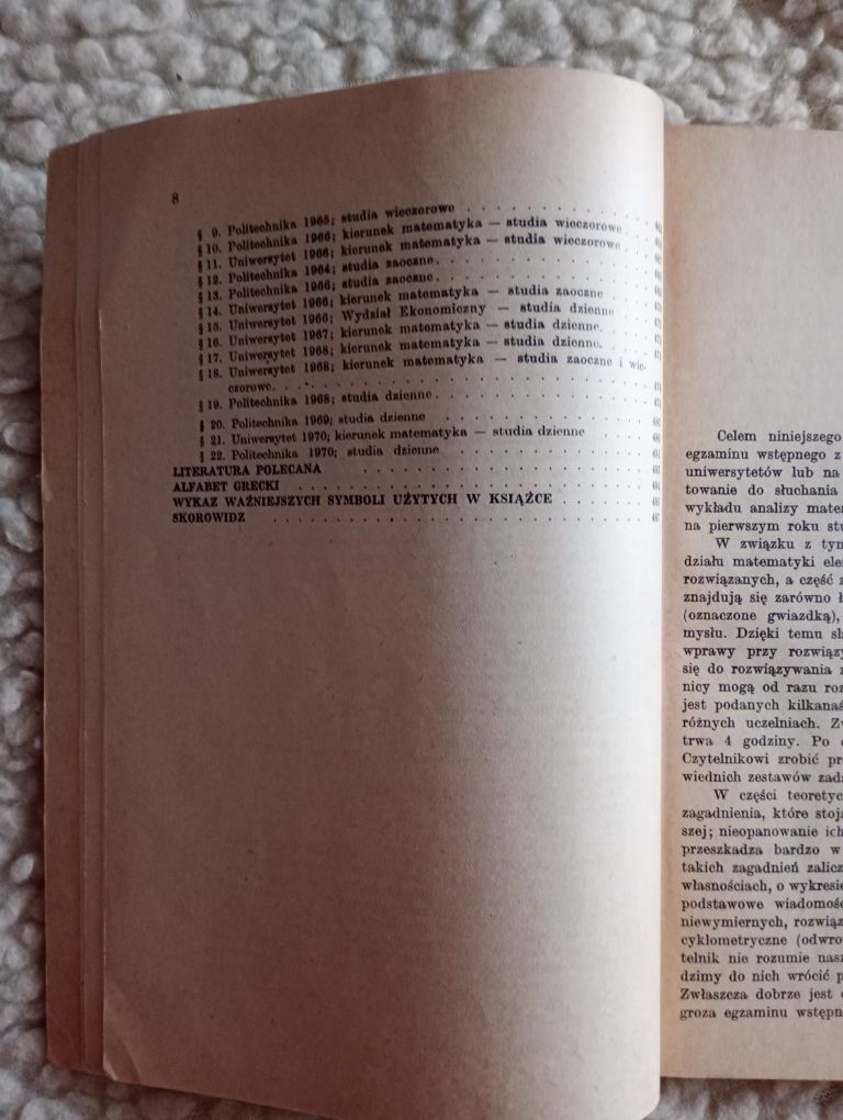 Książka matematyczna - Kurs przygotowawczy z matematyki