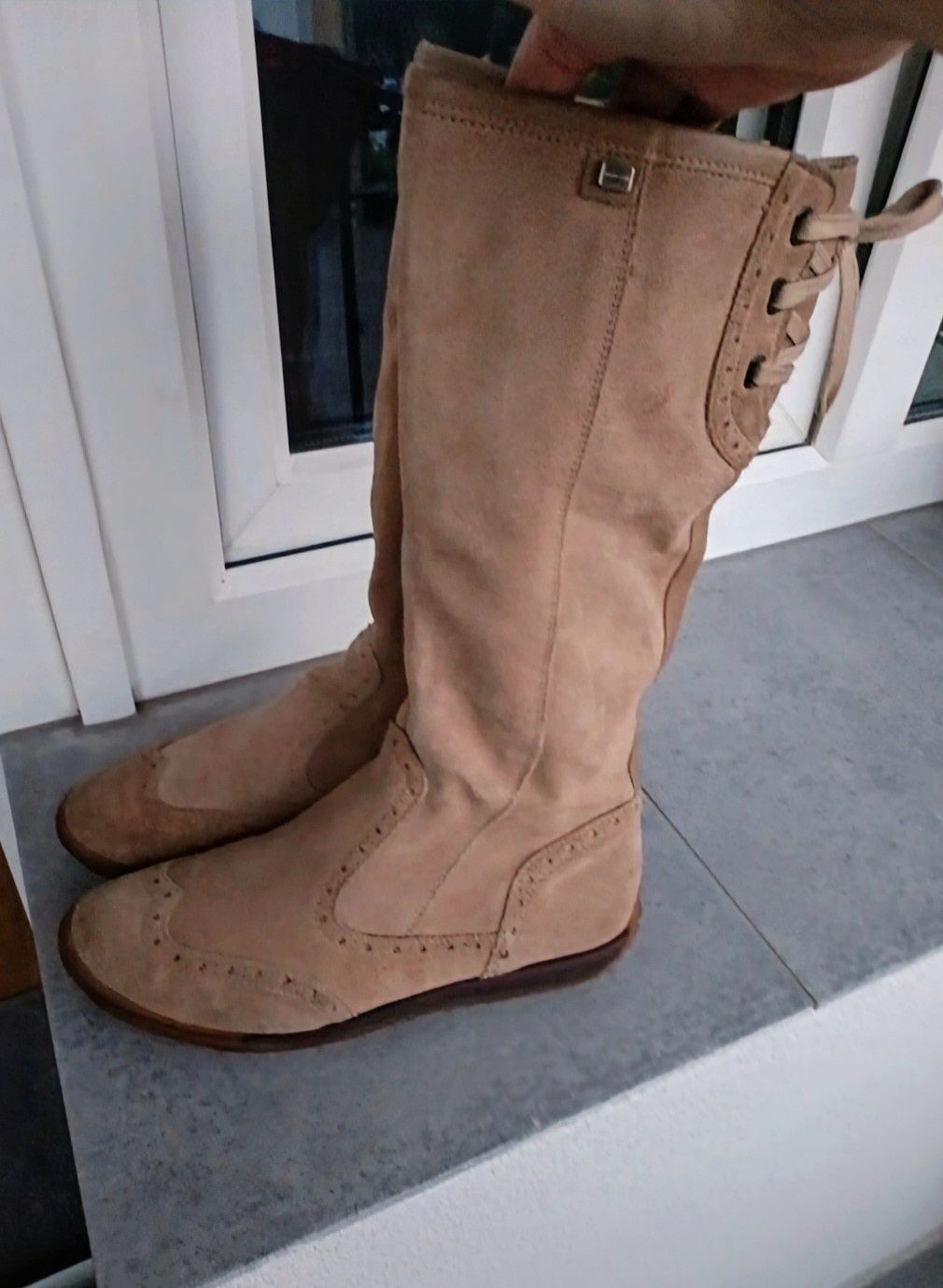 Stylowe długie zamszowe botki Tommy Hilfiger r.38