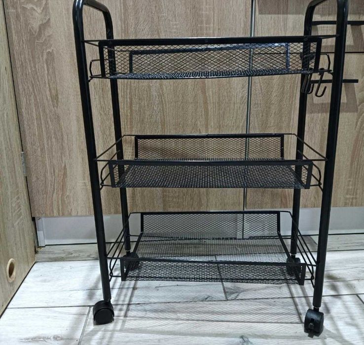 Mobilny Regał Metalowy 4 Kosze Z Kółkami Obrotowymi