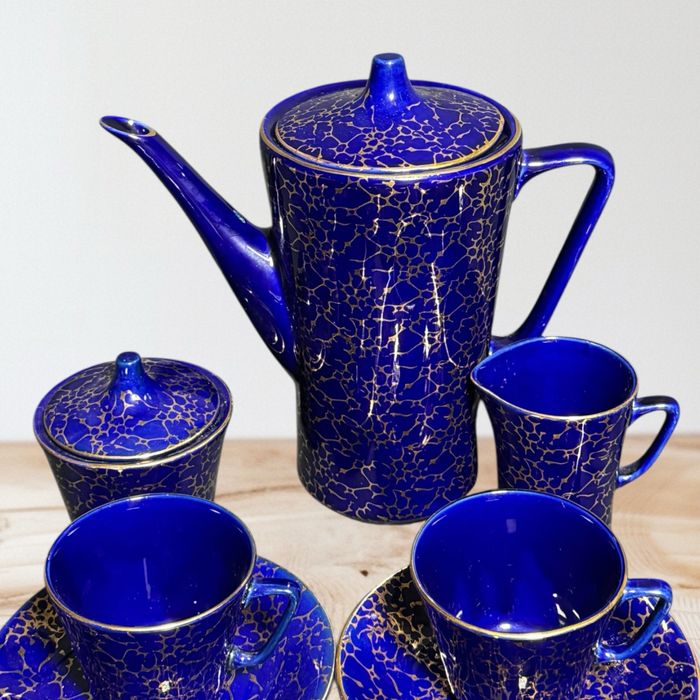 Serwis Chodzież Ira kobalt marmurek złocenia na 12 os.