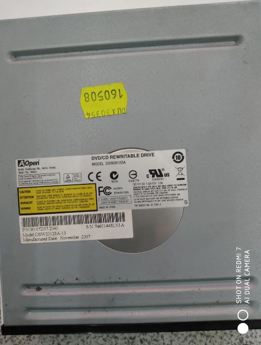 6,99€ SÓ Gravador/Leitor de DVD/CD Interno Mod. DSW2012SA como novo.