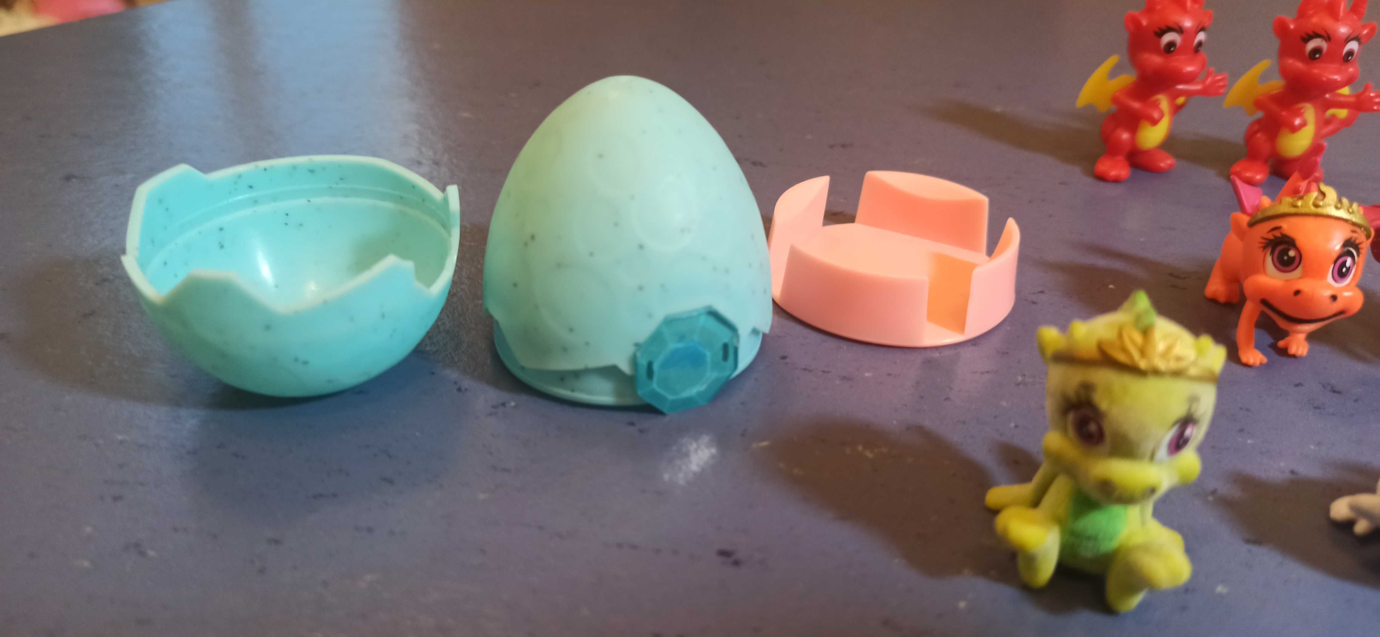 Figurki smoki smoczki Safiras Rainbow tęczowi przyjaciele + jajko