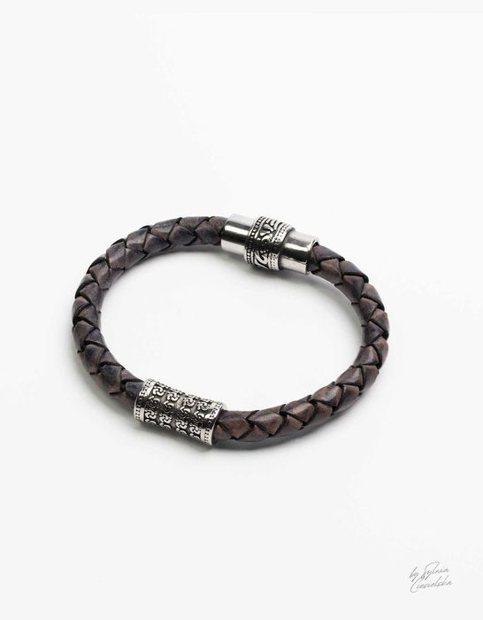 Unikatowa Bransoletka Męska ze Skóry Naturalnej DUSKBORN