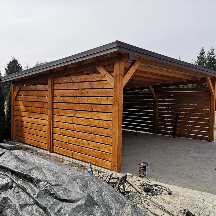 Wiata garażowa drewniana carport altana garaż zadaszenie tarasu